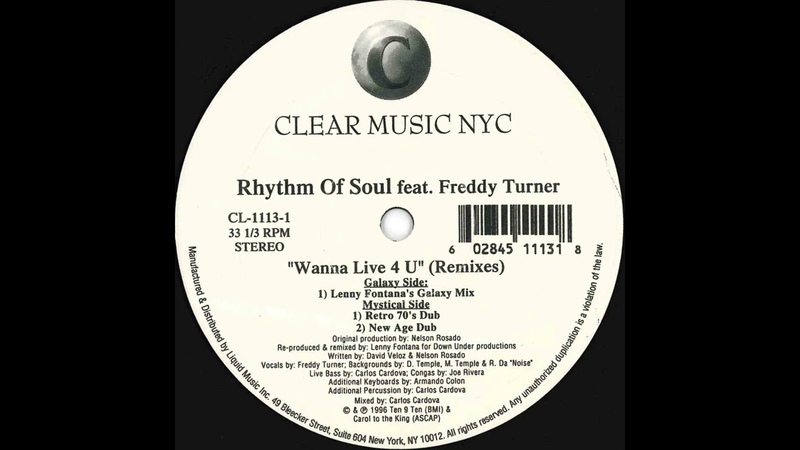 Rhythm Of Soul Feat. Freddy Turner Wanna Live 4 U ( New Age Dub) 12, (1996,