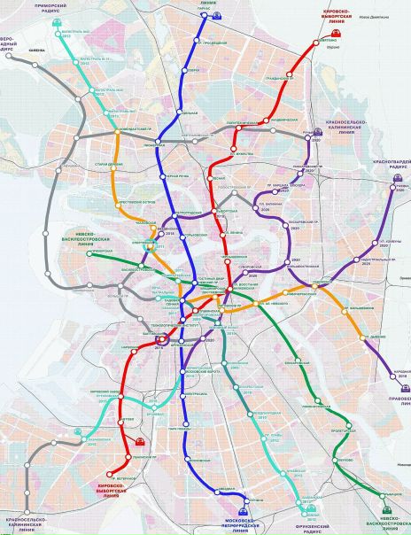 Схема метро в петербурге 2025 год