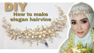 DIY wedding headpiece| Tutorial how to make a hairvine / cara membuat hairvine headpiece