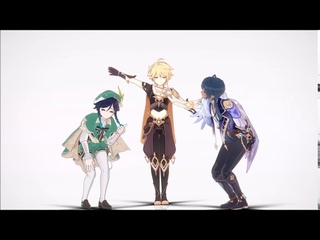 Genshin Impact MMD ::ちょw マジww 無理www :: [Aether, Venti ,Kaeya]