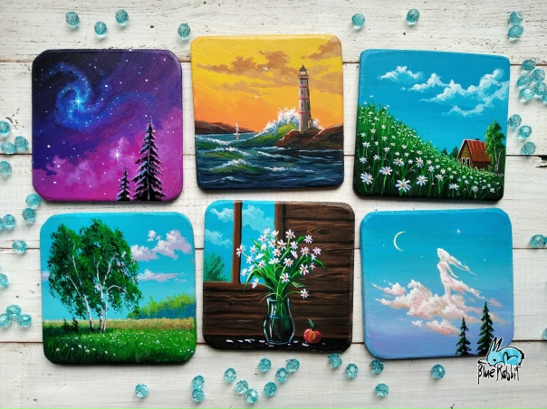 Живописные магниты с авторской росписью акрилом✨