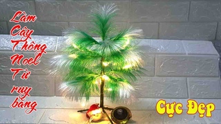 Cách Làm cây thông Noel Bằng Ruy Băng Satin