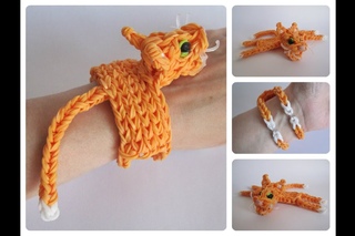 Плетём 3D браслетик кошечку из Rainbow Loom