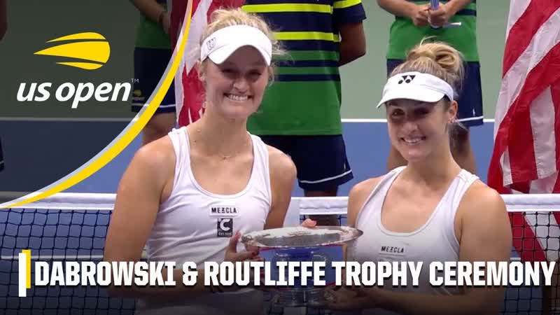 Gaby Dabrowski and Erin Routliffe Women s Doubles Trophy Ceremony , 2023 US